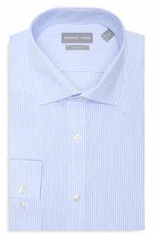 Slim Fit Stripe Cotton Poplin Dress Shirt