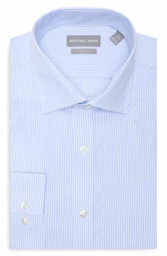Slim Fit Stripe Cotton Poplin Dress Shirt
