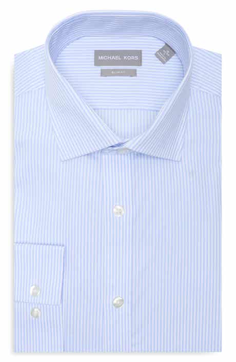 Slim Fit Stripe Cotton Poplin Dress Shirt