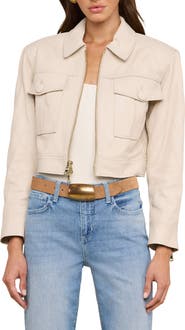 L'AGENCE Micah Quilted Leather Crop Jacket