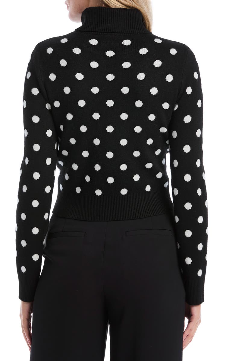 Laundry by Shelli Segal Polka Dot Turtleneck Sweater, Alternate, color, Black