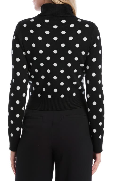 Laundry By Shelli Segal Polka Dot Turtleneck Sweater In Black