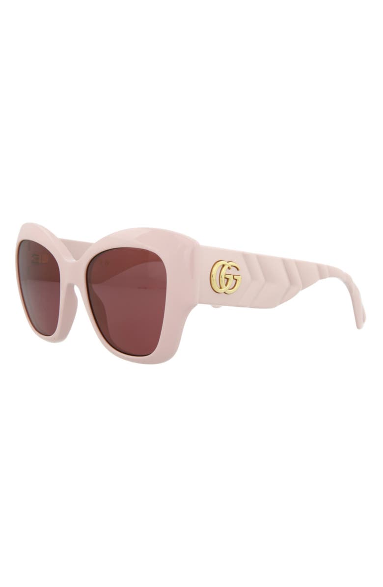 Gucci 53mm Butterfly Sunglasses, Alternate, color, Pink Pink Violet