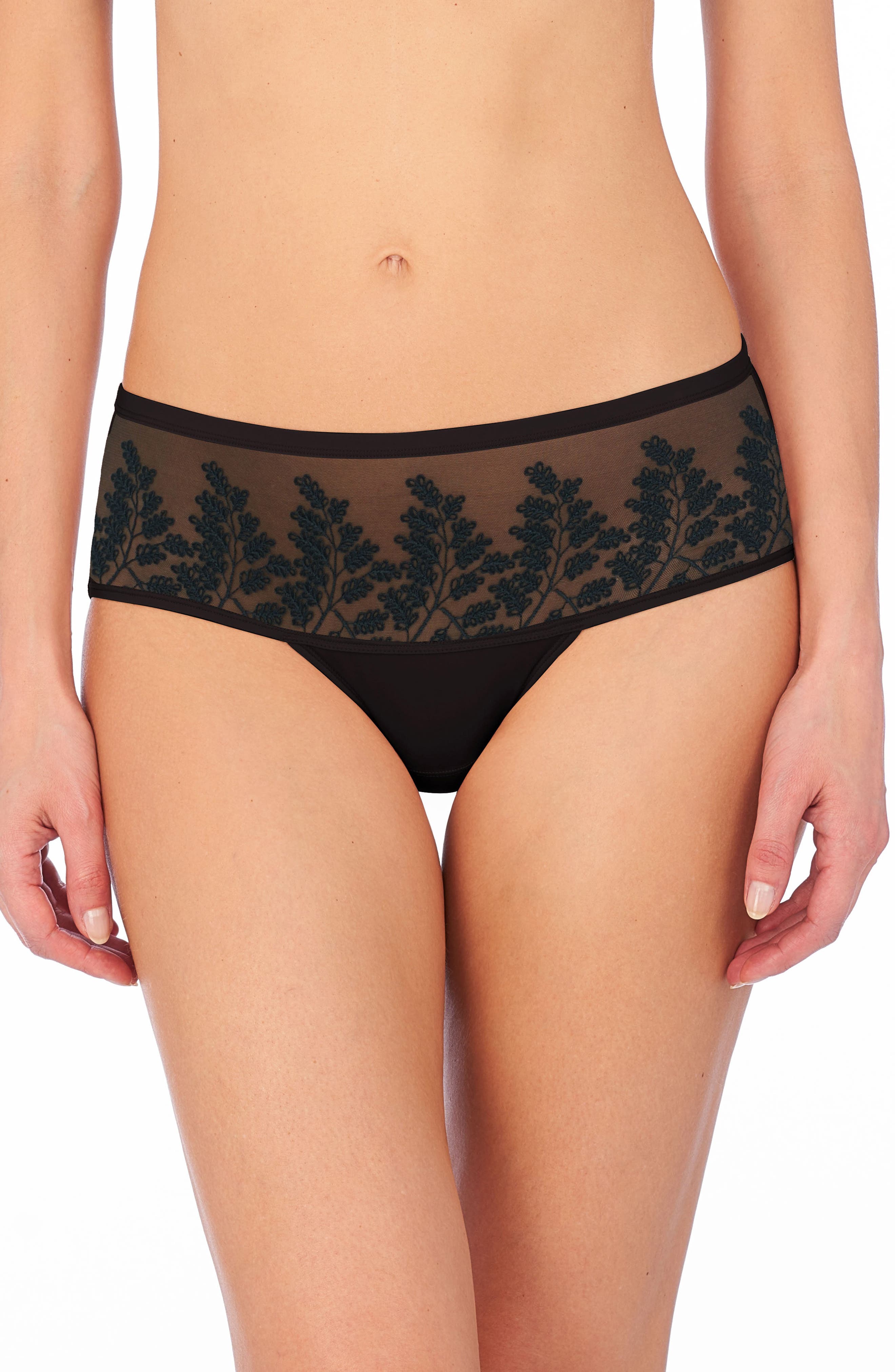Natori Frame Embroidered Tulle Briefs