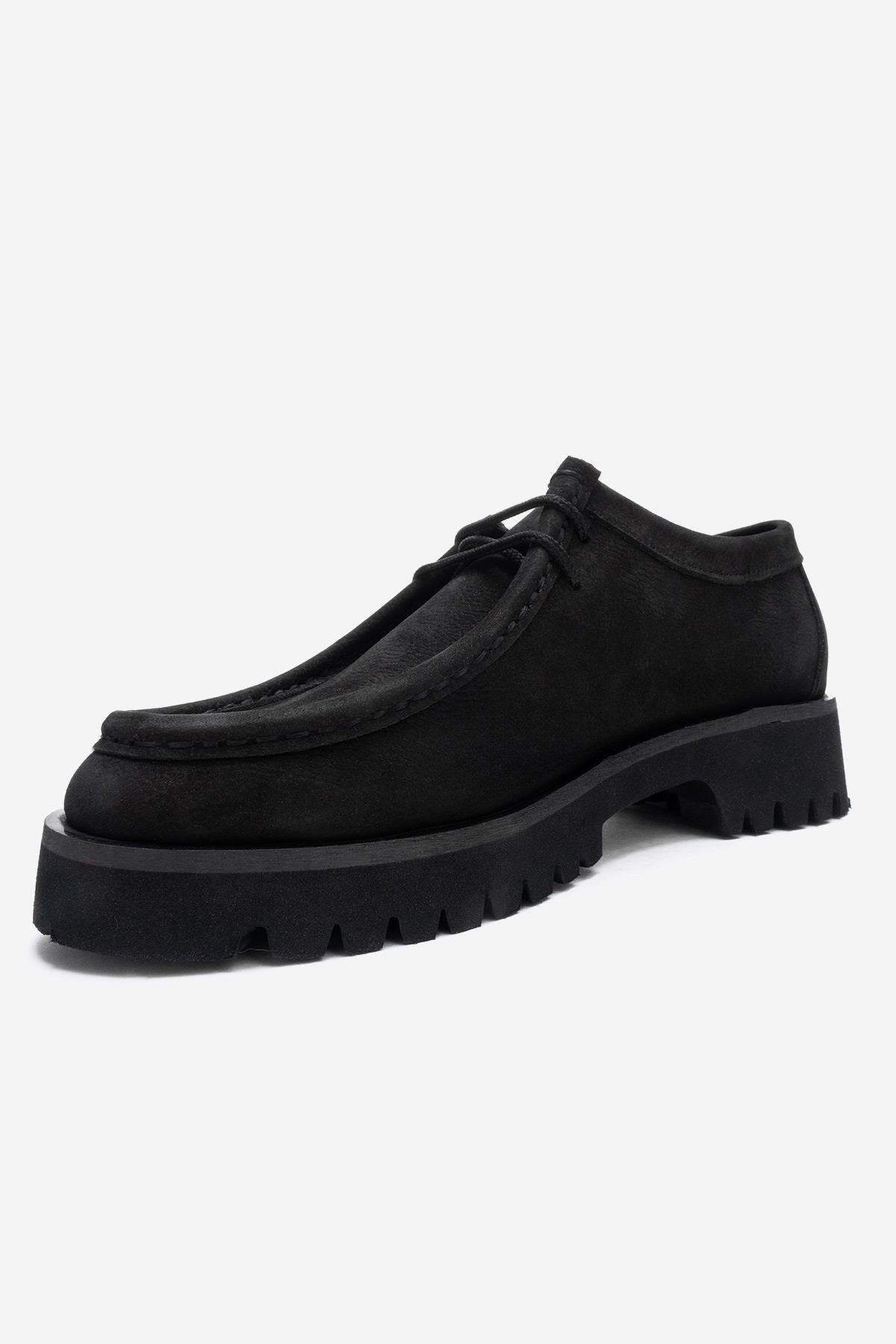 Talia Leather Lace Up Loafer, Alternate, color, Black Nubuck