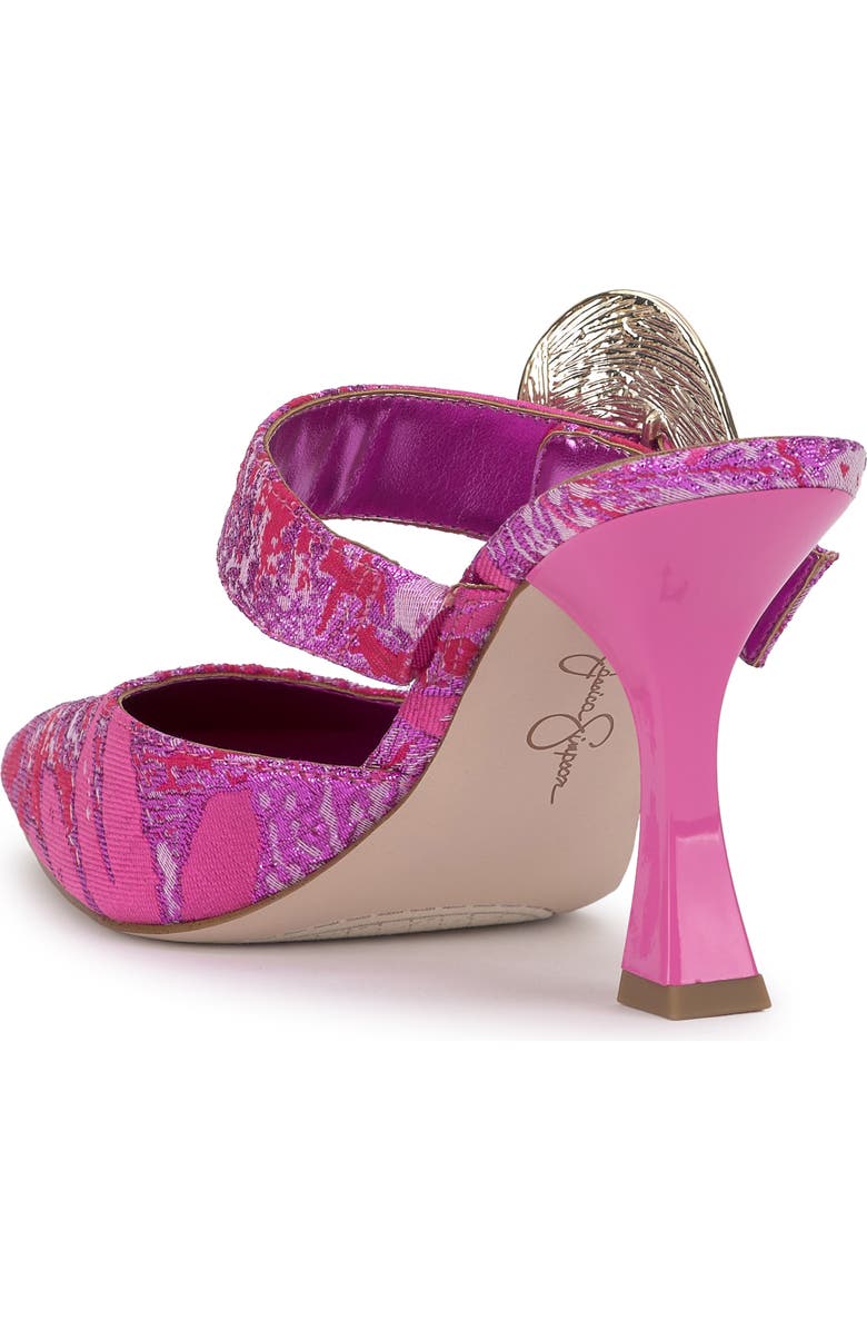Jessica Simpson Favica Embellished Satin Slide Mule, Alternate, color, Pink/ Red Combo