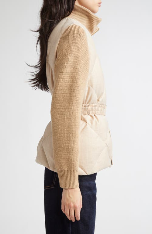 Eleventy Diamond Quilted Down Jacket In Brown