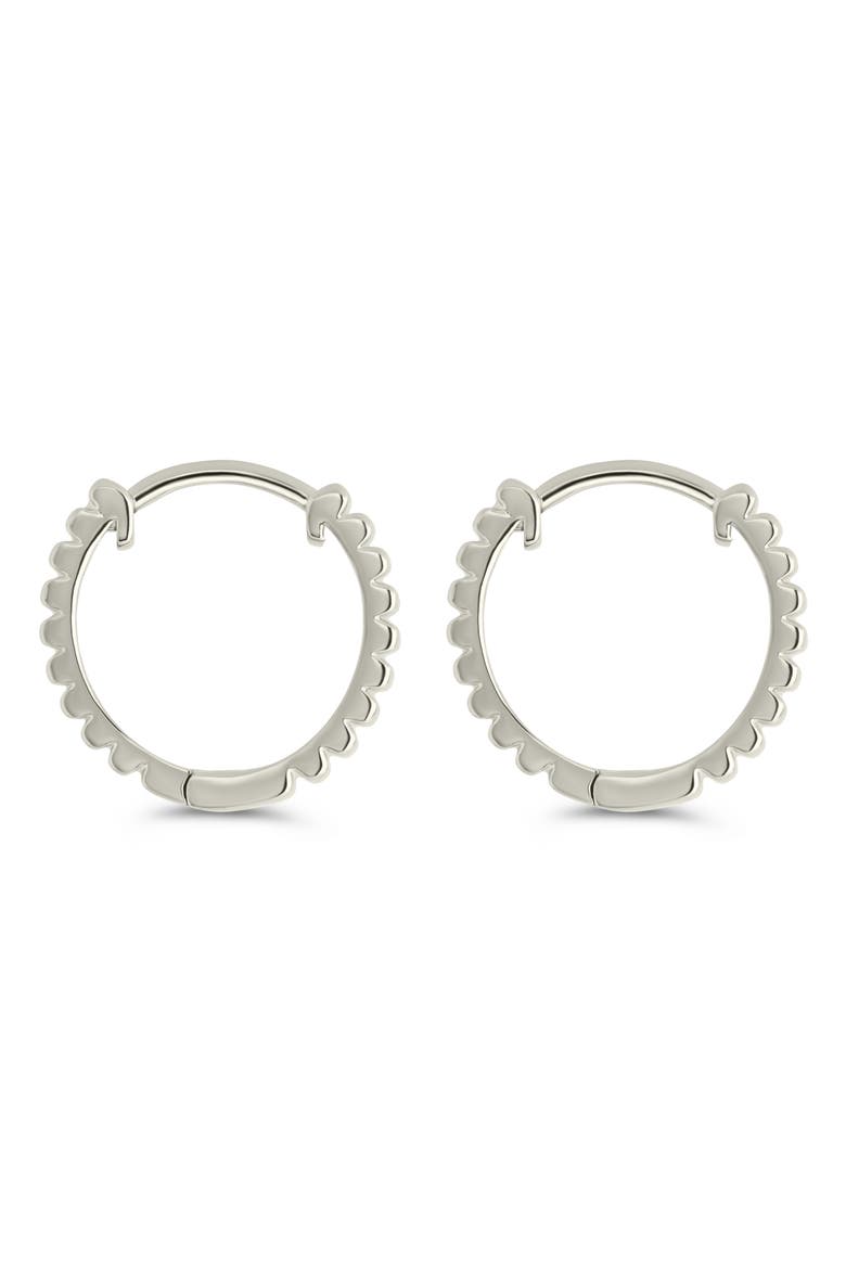 Lila Ribbed Huggie Hoop Earrings, Alternate, color, SILVER