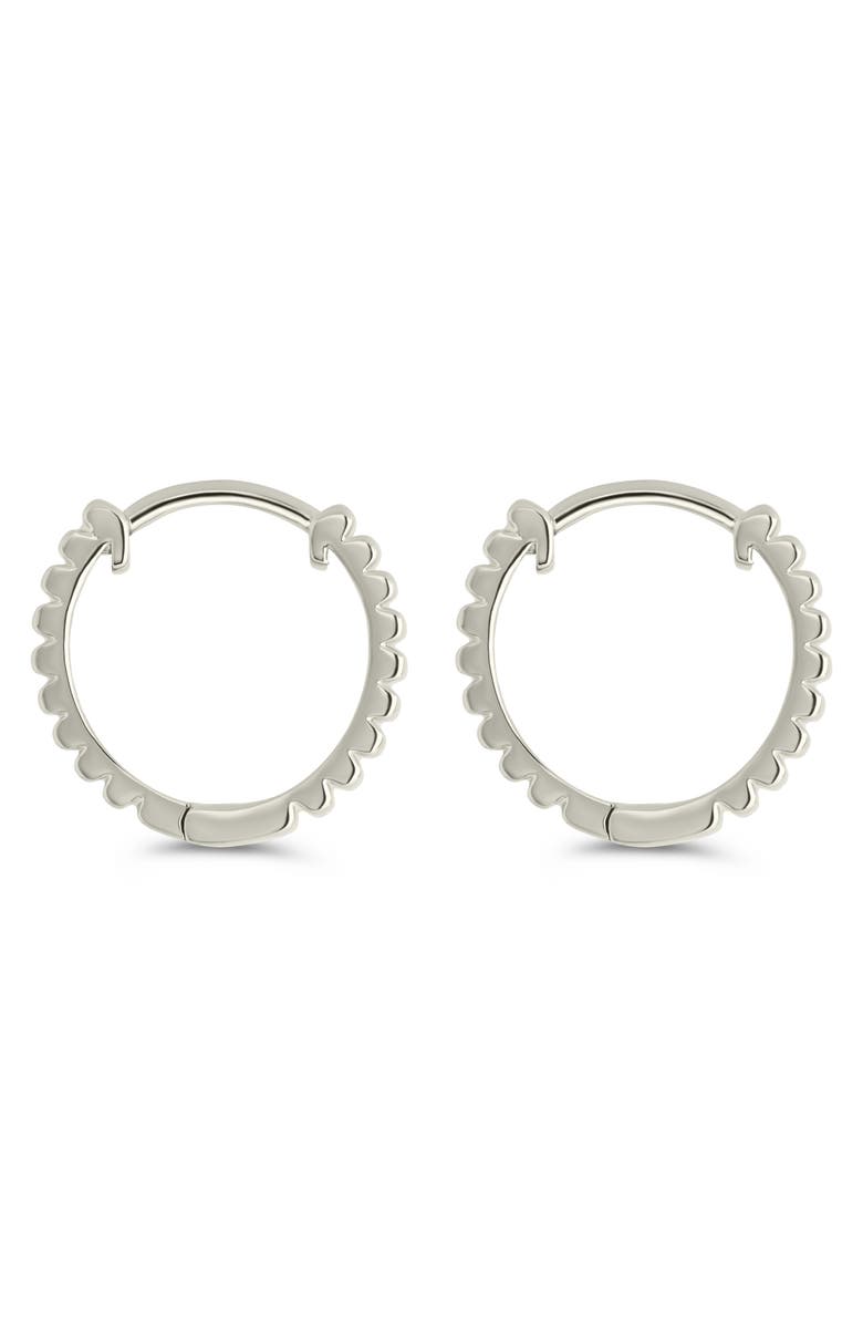 Sterling Forever Lila Ribbed Huggie Hoop Earrings, Alternate, color, Silver