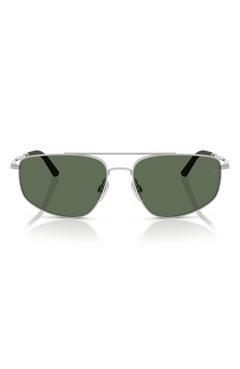 Oliver Peoples 59mm Polarized Pilot Sunglasses, Main, color, Silver / G-15 Polar