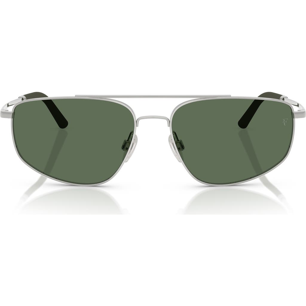 Oliver Peoples 59mm Polarized Pilot Sunglasses In Metallic
