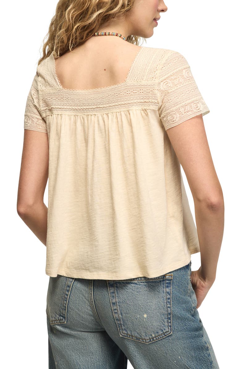 Lucky Brand Lace Trim Swing Top, Alternate, color, Pink Tint