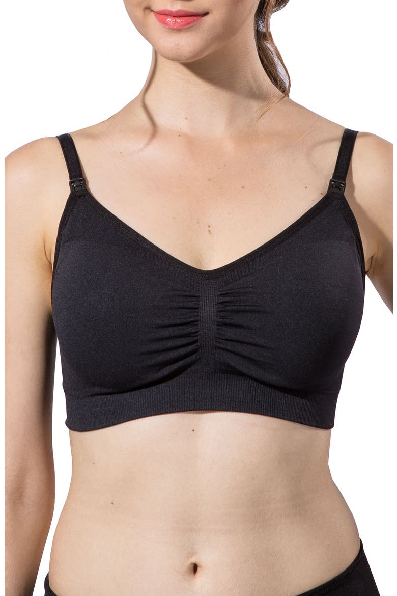Jade Seamless Maternity And Nursing Bra, Main, color, BLACK
