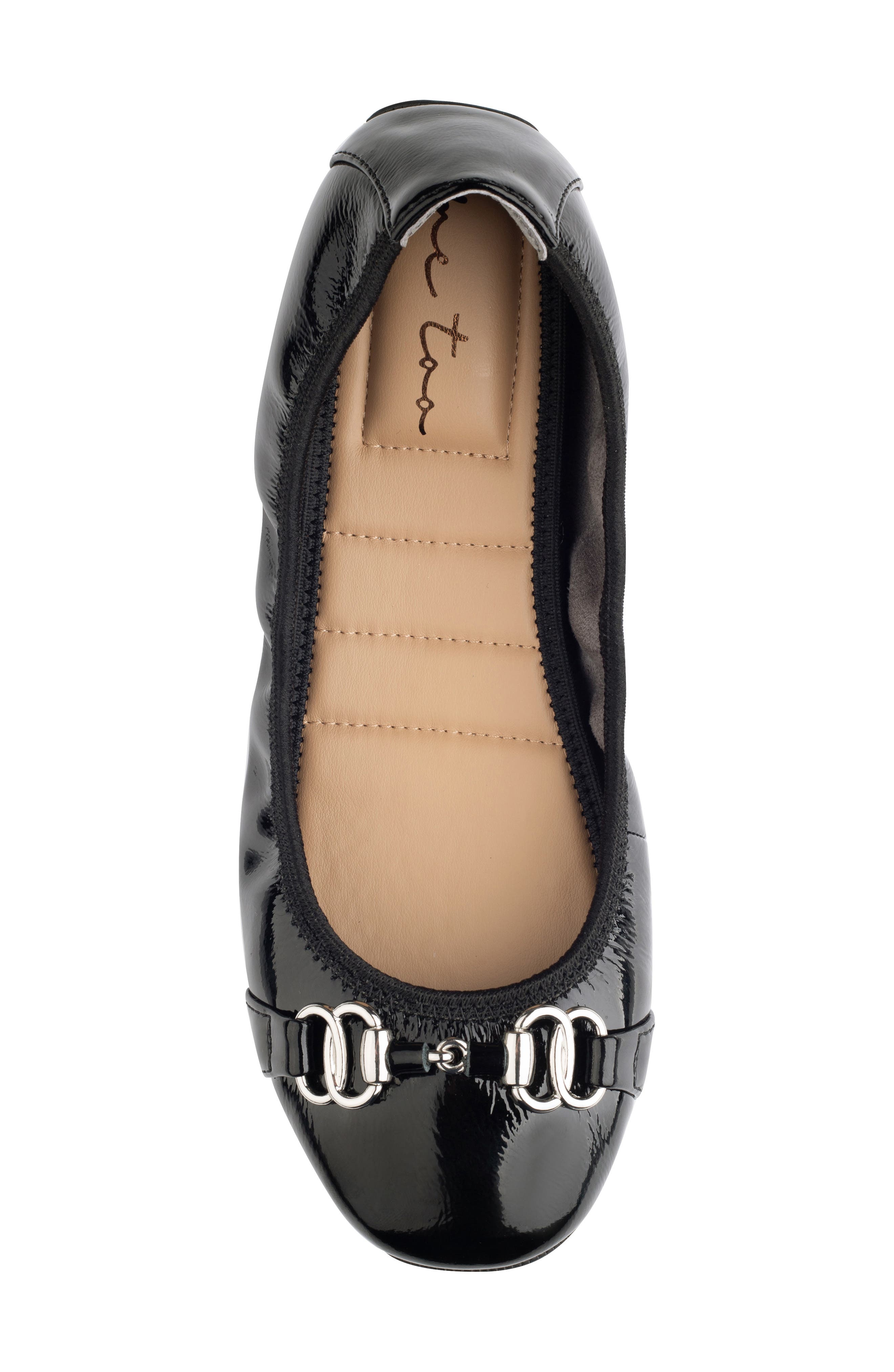 Me Too Olympia Skimmer Flat, Alternate, color, Black Patent