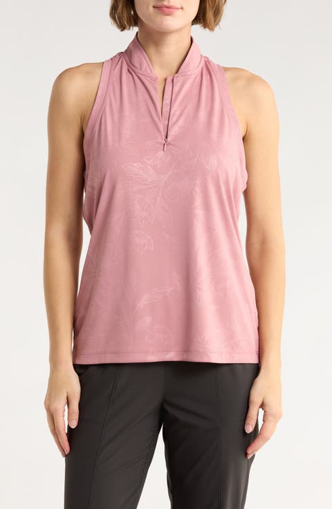 Nadia Sleeveless Half Zip Knit Polo