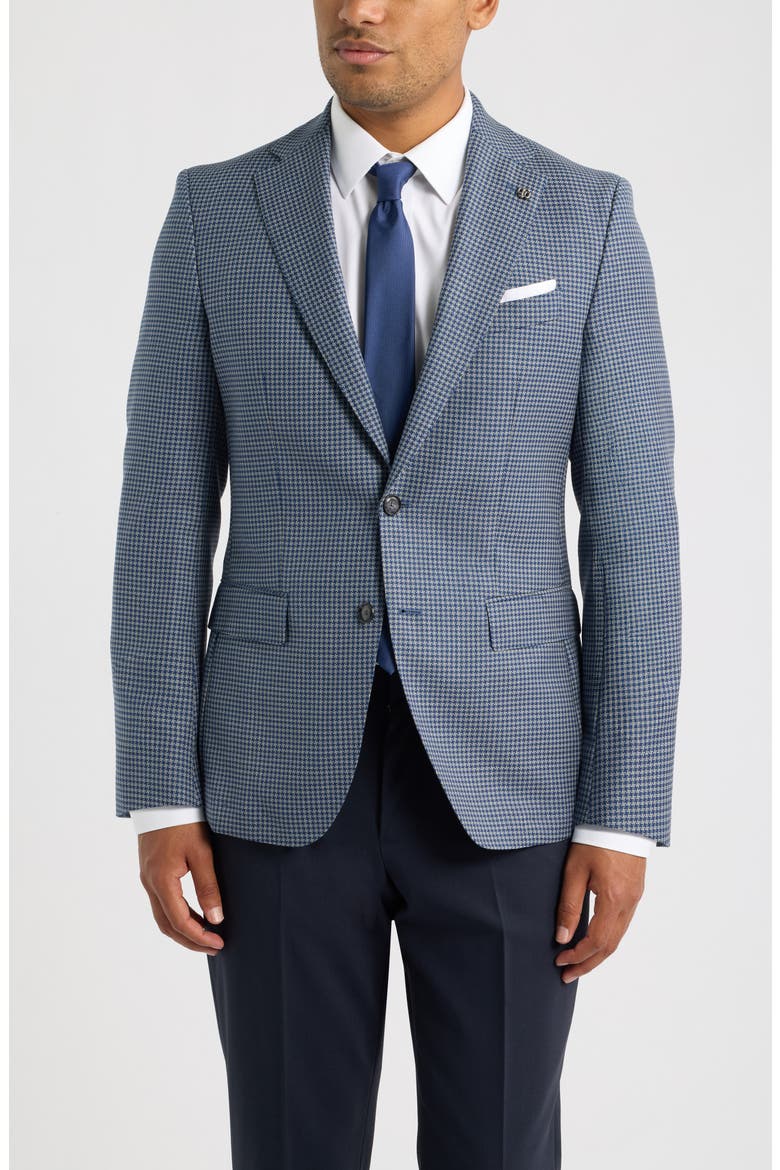 Hutson Slim Fit Dark Blue Microcheck Virgin Wool Sport Coat, Main, color, DARK BLUE