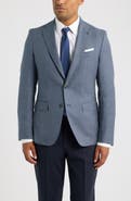 BOSS Hutson Slim Fit Dark Blue Microcheck Virgin Wool Sport Coat