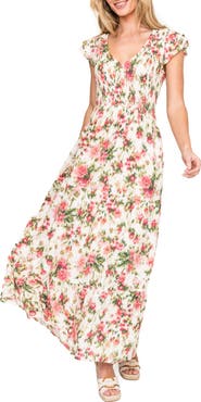 GIBSONLOOK Floral Smocked Maxi Dress