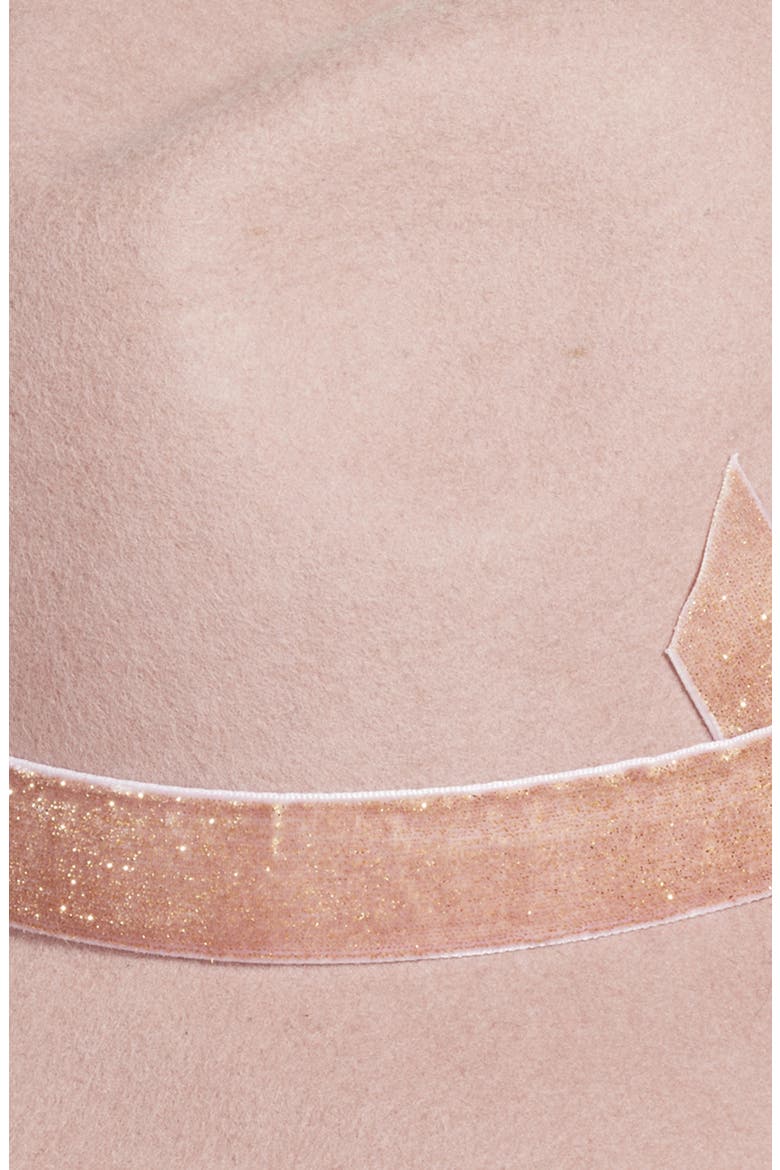 Velvet Trim Wool Panama Hat, Alternate, color, TEA ROSE