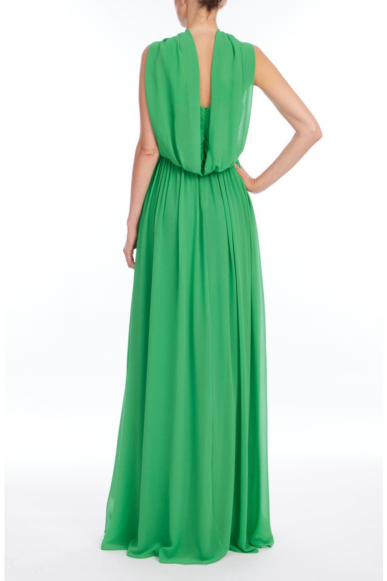 Strapless Cap Detail Gown, Alternate, color, EMERALD