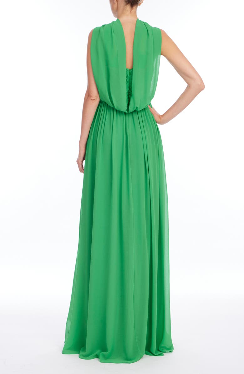 Badgley Mischka Collection Strapless Cap Detail Gown, Alternate, color, Emerald