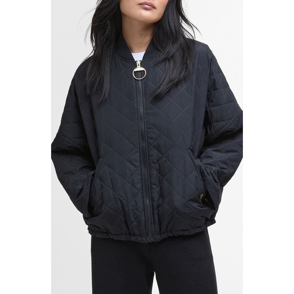 Barbour Emlyn Quilted Bomber Jacket In Black