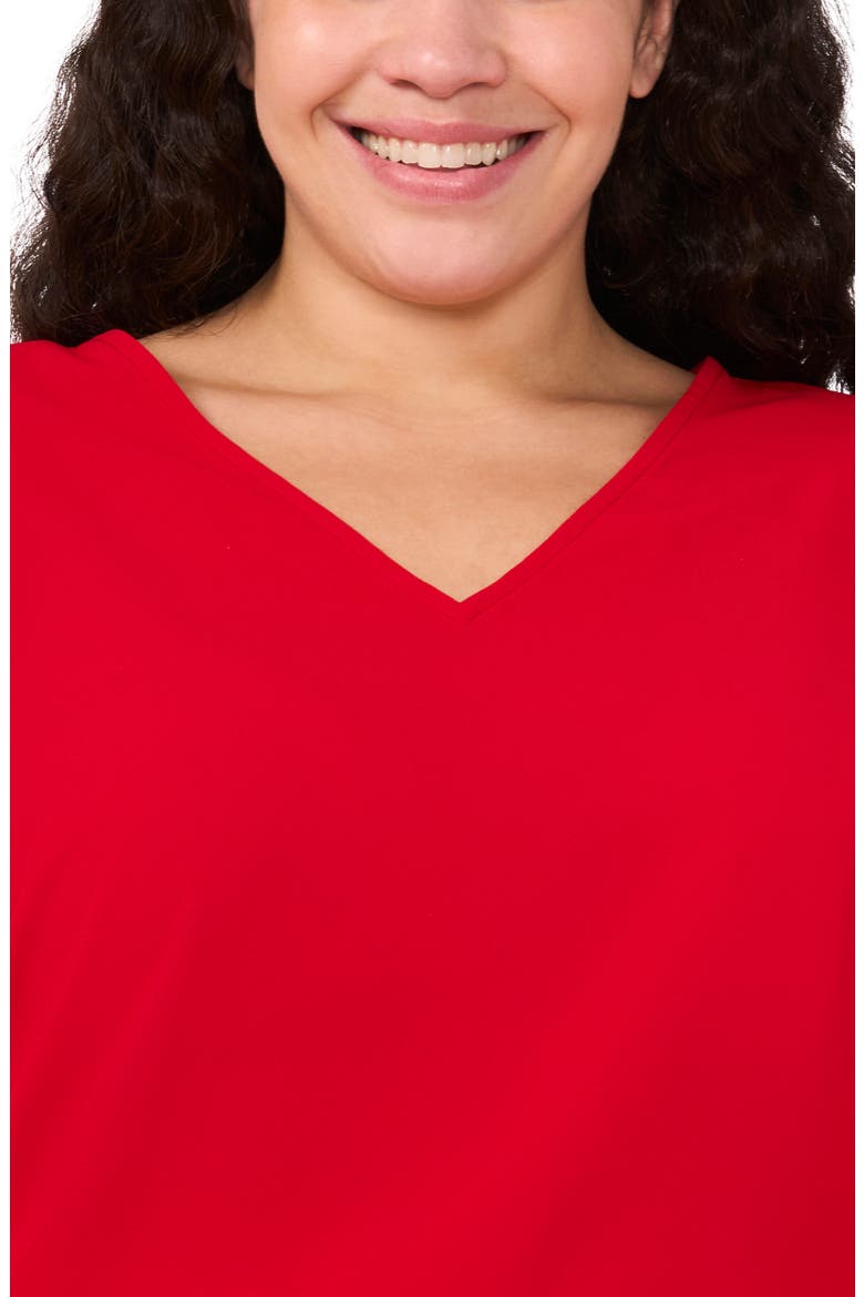 Smock Cuff Crepe Top, Alternate, color, RED