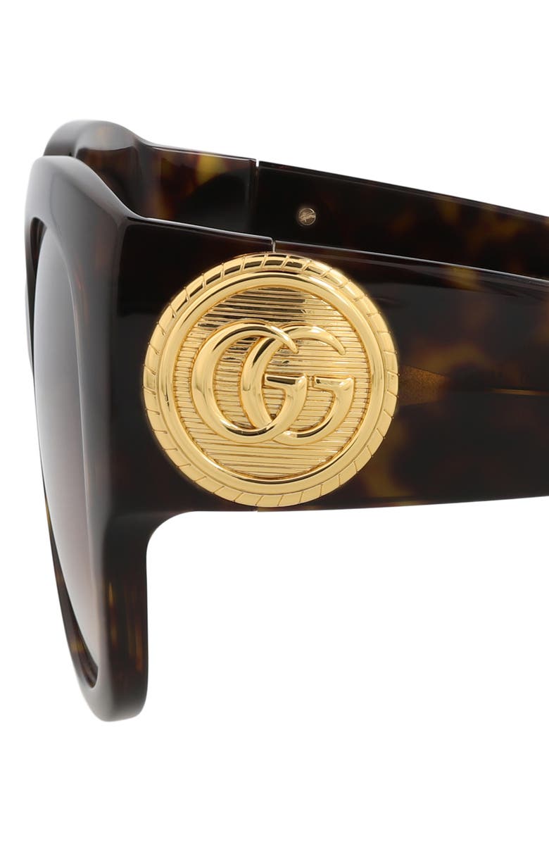 Gucci 54mm Square Sunglasses, Alternate, color, Havana Havana Brown