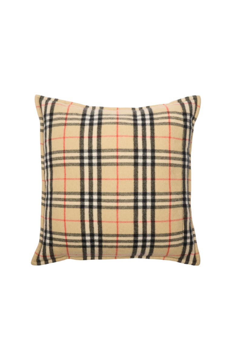 Burberry Check Cashmere Cushion, Alternate, color, Sand Beige