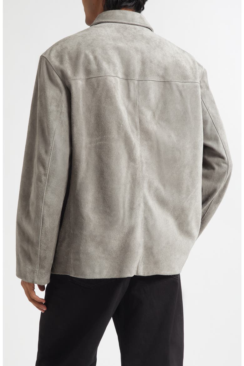 Single Breasted Suede Jacket, Alternate, color, PEBBLE GRAY