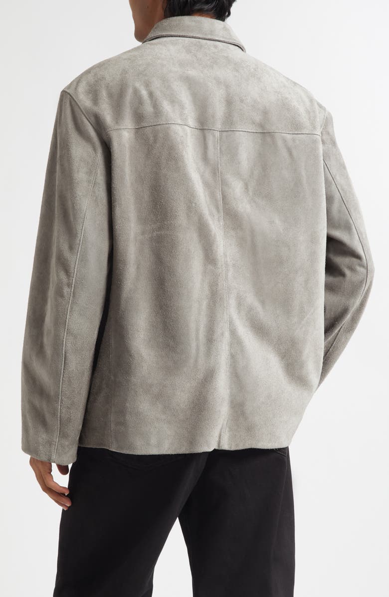 Lemaire Single Breasted Suede Jacket, Alternate, color, Pebble Gray
