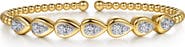 Gabriel & Co. Bujukan 14k Gold Diamond Cuff Bracelet