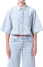 AGOLDE Tomine Boxy Denim Button-Up Shirt