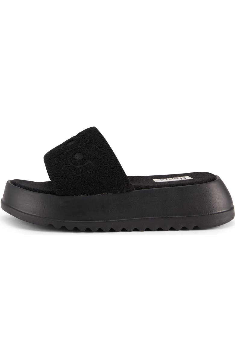 FLOOPI Terry Platform Slide Sandal, Alternate, color, Black