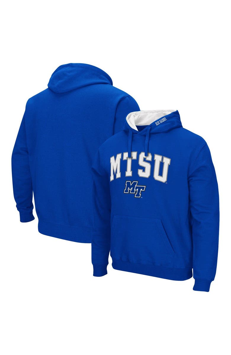 COLOSSEUM Men's Colosseum Royal MTSU Blue Raiders Arch and Logo Pullover Hoodie, Main, color, Royal
