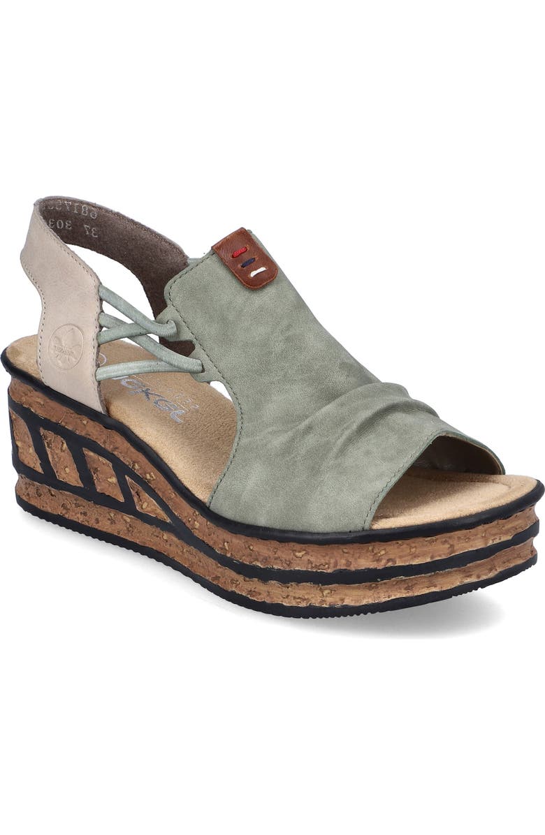 Rieker Rose 76 Platform Wedge Sandal, Main, color,
