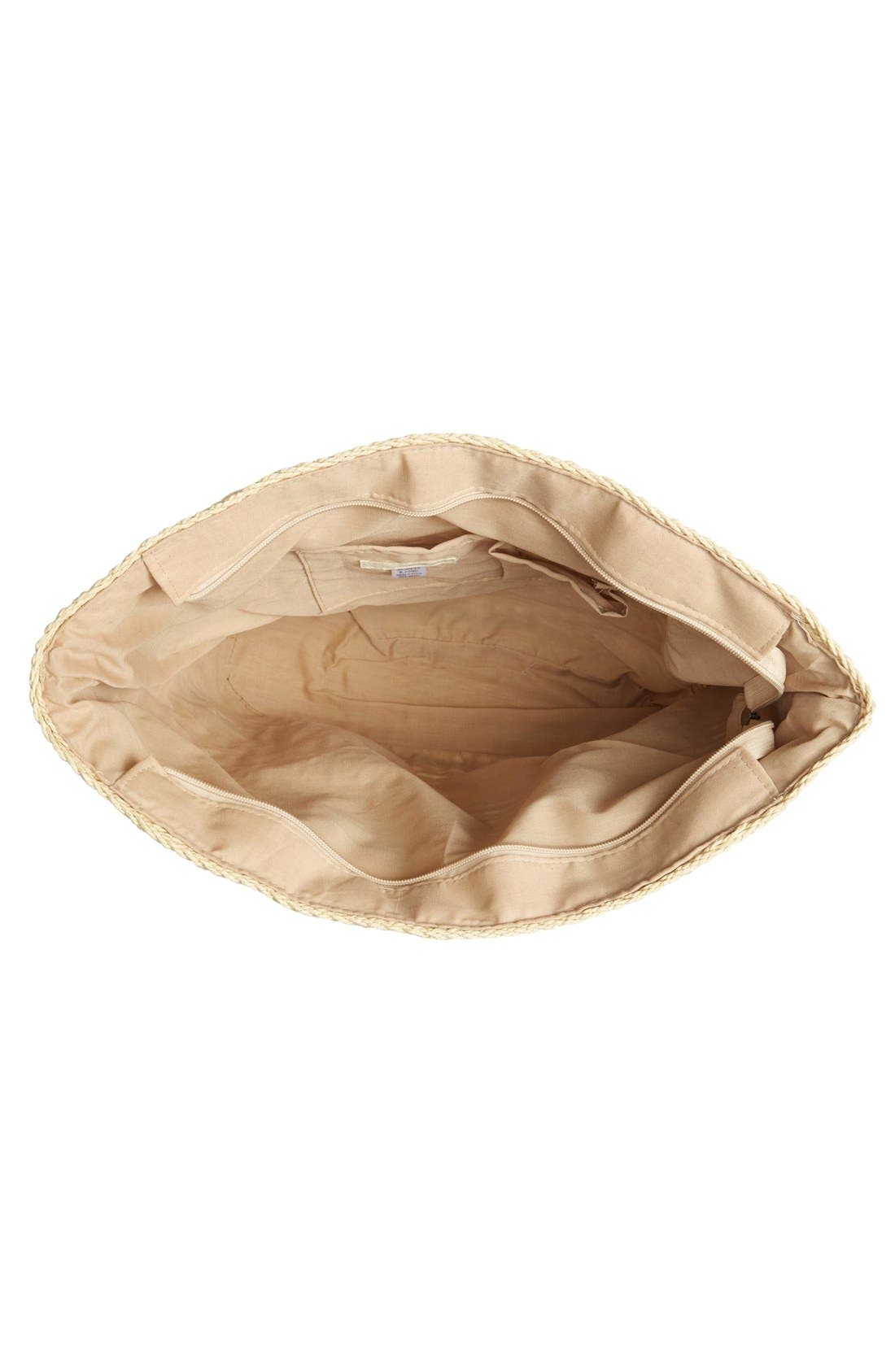 San Diego Hat Stripe Straw Tote, Alternate, color, 