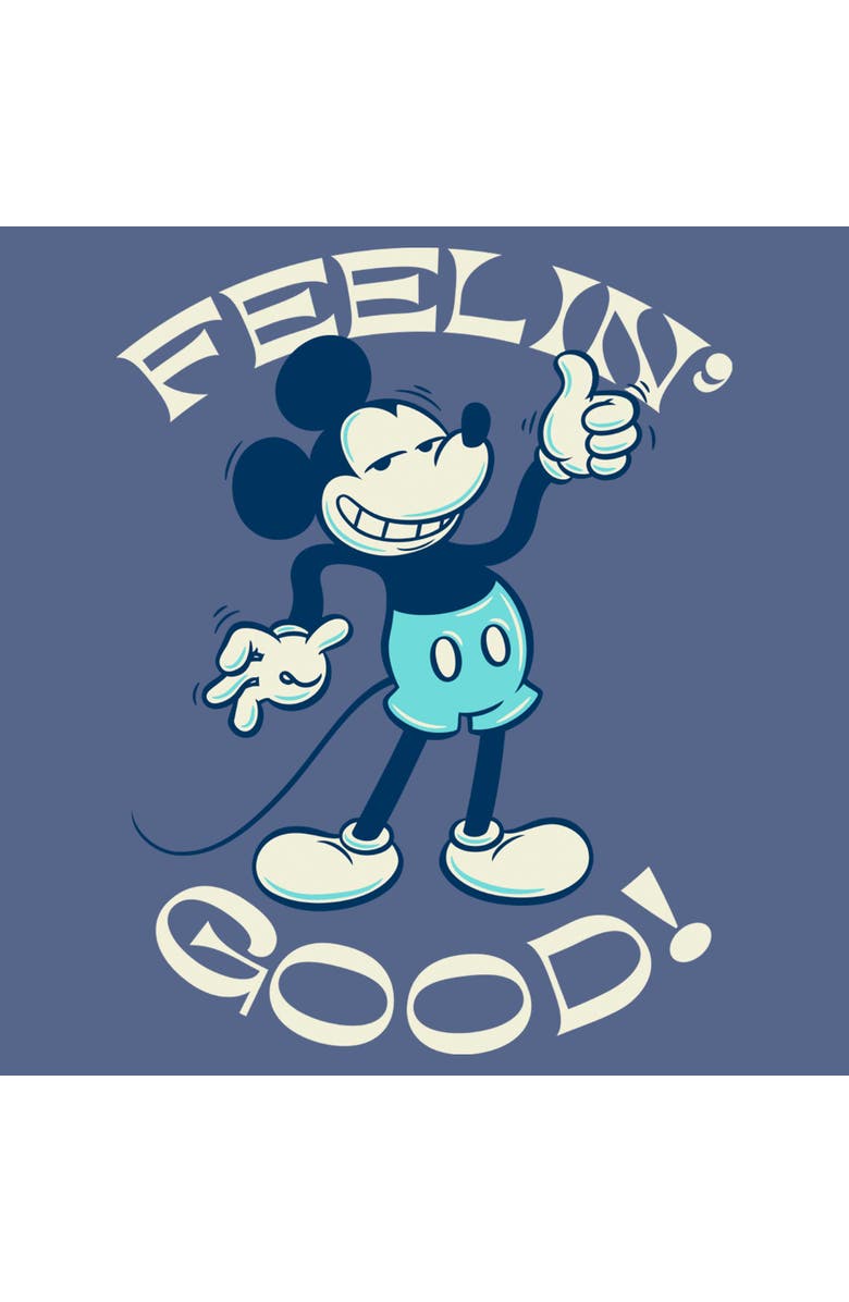 Mickey & Friends Men's Mickey & Friends Retro Feelin' Good  Graphic T-Shirt, Alternate, color, Blue Jean