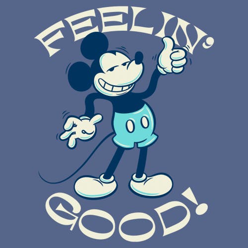 Mickey & Friends Retro Feelin' Good Graphic T-shirt In Blue