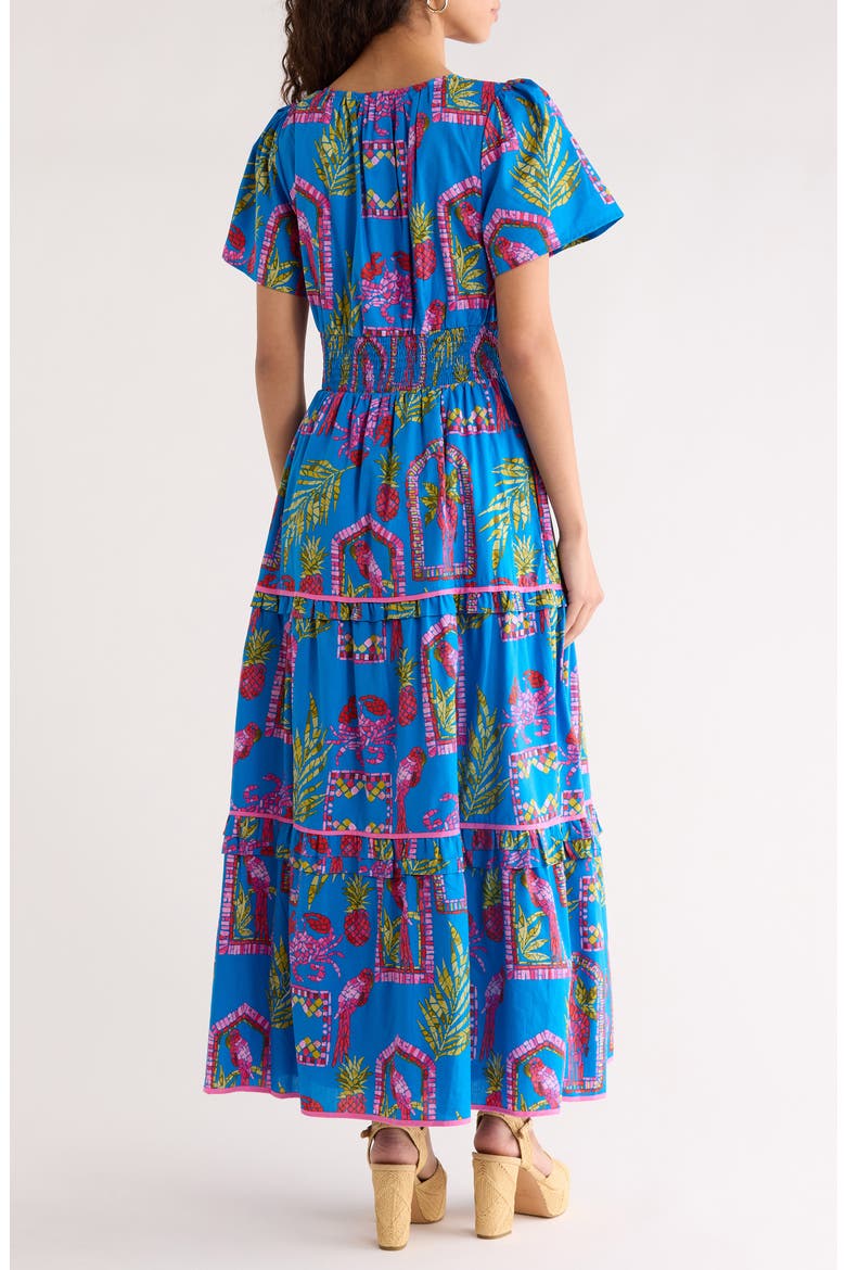 Bally Tropical Ernie Tiered Maxi Dress, Alternate, color, PINK-BLUE-GREEN