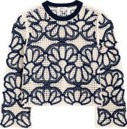 Madewell Rhoda Floral Embroidered Open Stitch Sweater