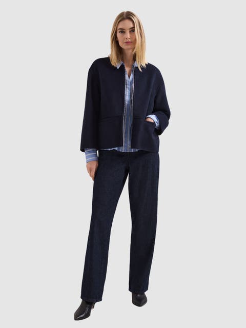 Georgie Wool Round-Neck Boxy Jacket