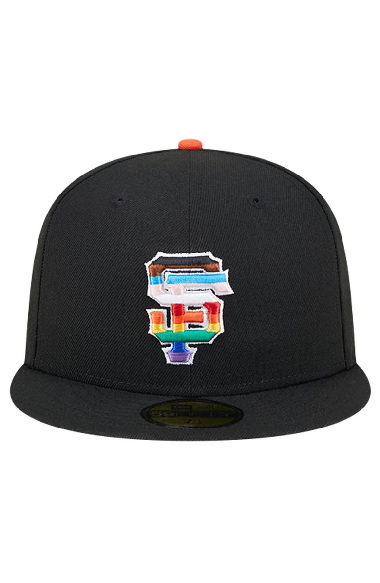 New Era Men's New Era Black San Francisco Giants 2024 Pride On Field 59FIFTY Fitted Hat, Alternate, color, Black