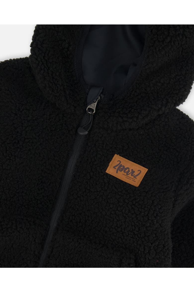 Baby Boy's Reversible Soft Fleece Jacket Black, Alternate, color, Anthracite