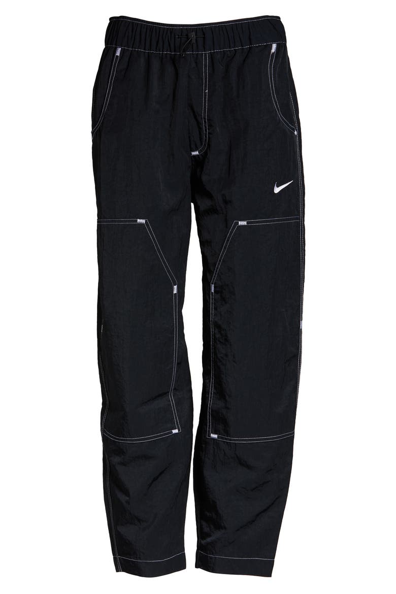 Sportswear Swoosh Woven Pants, Alternate, color, BLACK/ BLACK/ WHITE/ WHITE