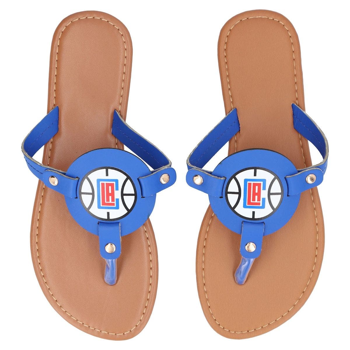 FOCO Women's LA Clippers Die-Cut Logo Flip Flops, Main, color, 