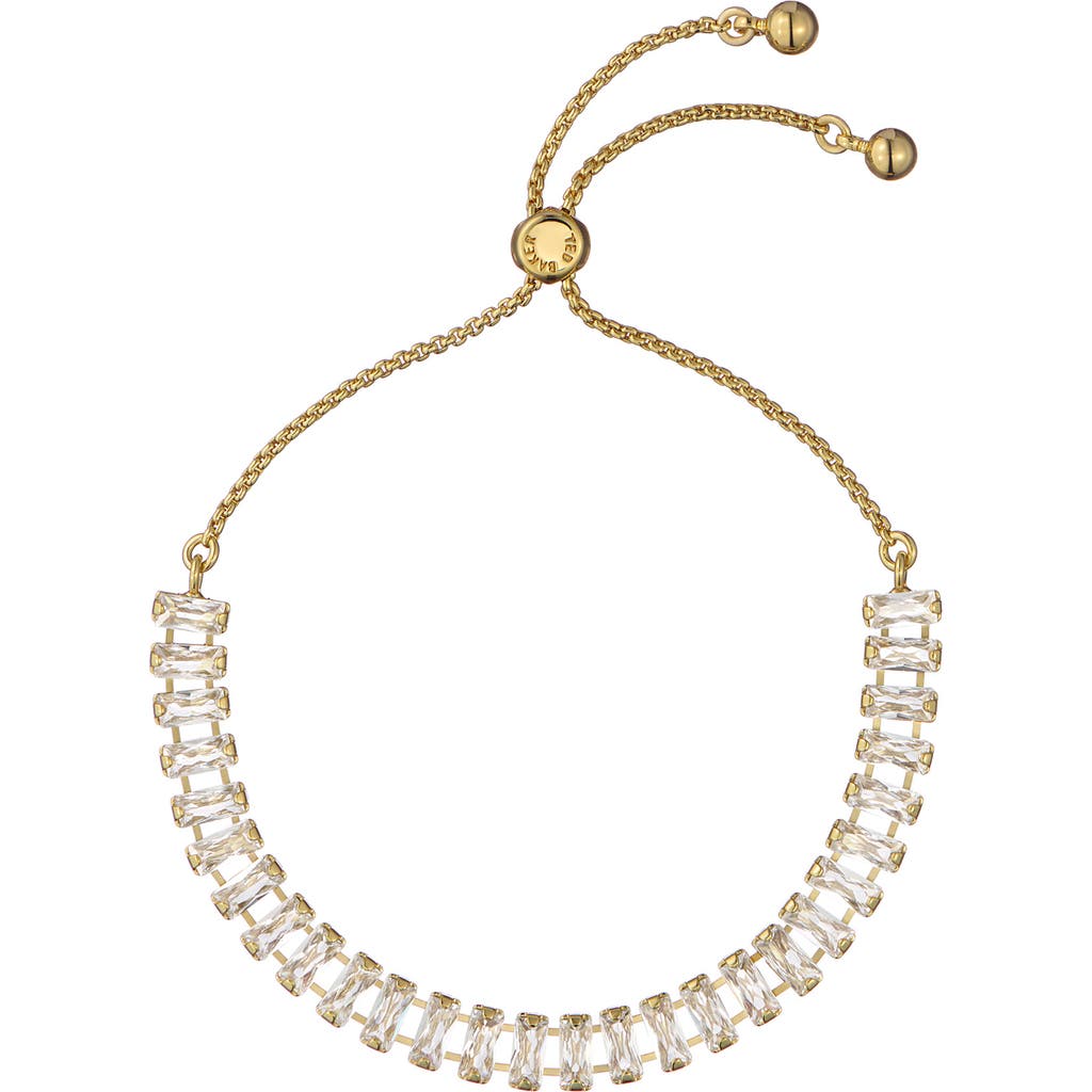 Ted Baker Isabela Cubic Zirconia Baguette Bracelet In Gold Tone/clear Crystal