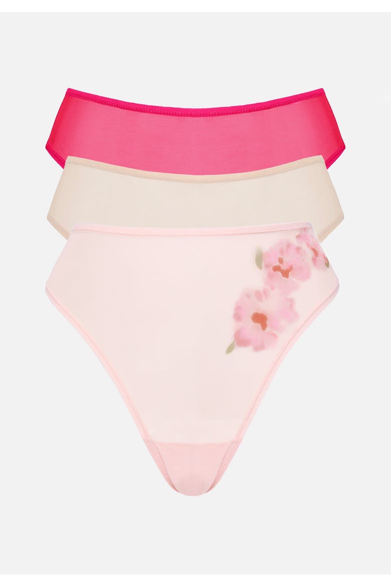 The Highwaist High Cut Mesh Briefs, Alternate, color, CYAN
