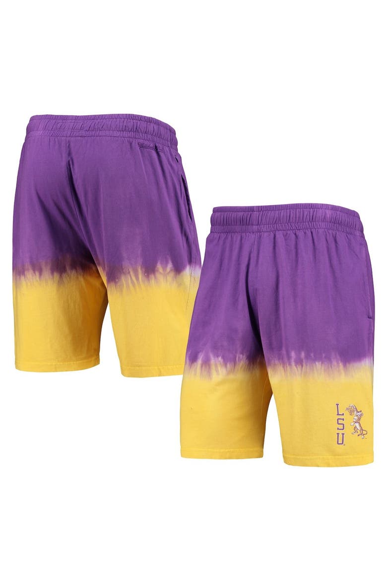 Men's Mitchell & Ness Purple/Gold LSU Tigers Tie-Dye Shorts, Main, color, Purple