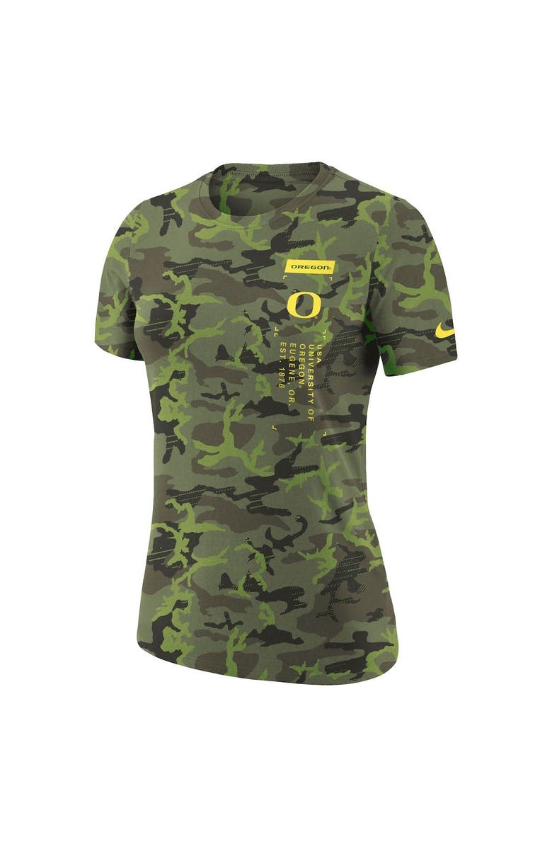 Nike Women's Nike Olive Oregon Ducks Military Collection Camo Performance T-Shirt, Alternate, color, 